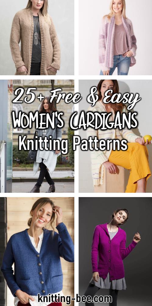 25 + Easy Knitting Patterns for Women's Cardigans in 2020 Free