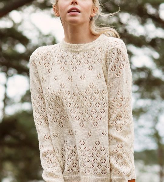Free Knit Pattern for a Ladies Lace Sweater