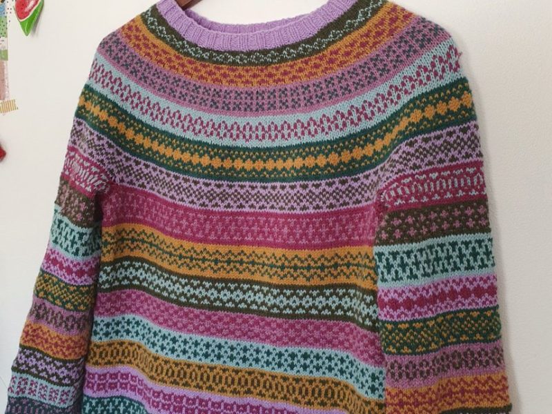 Free Knitting Pattern for a Around the World Sweater