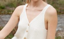 Free Knitting Pattern for a Button Up Summer Top