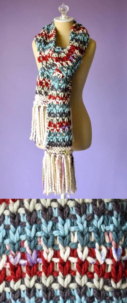 Free Knitting Pattern for a Kaleidoscope Scarf