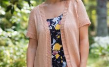 Free Knitting Pattern for a Long Cardigan with Short Sleeves