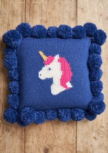 Free Knitting Pattern for a Unicorn Cushion
