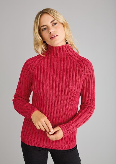 Free knitting pattern for a roll neck sweater easy