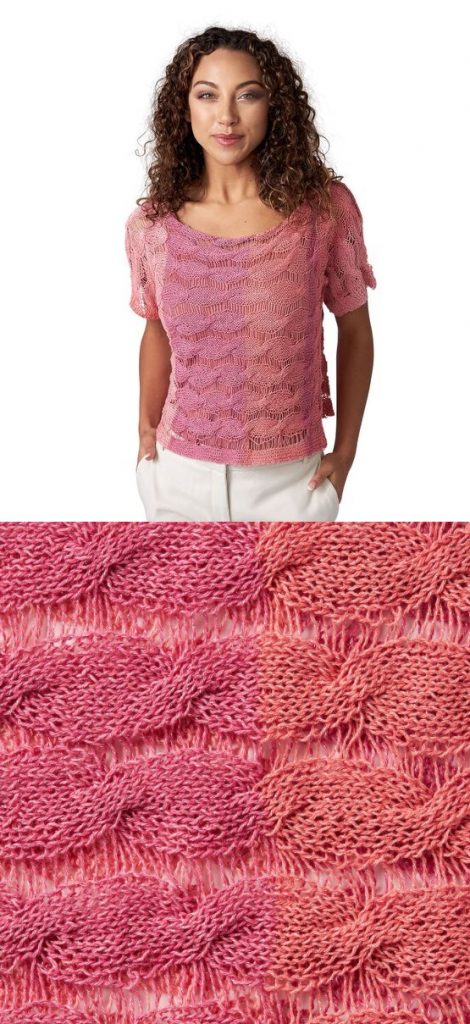 Free knitting pattern for a summer cable tee