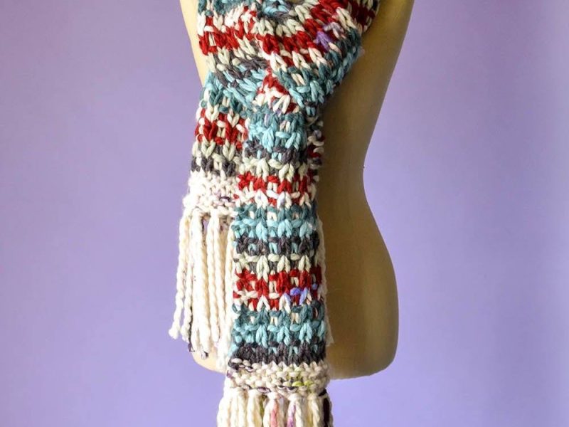 Free Knitting Pattern for a Kaleidoscope Scarf