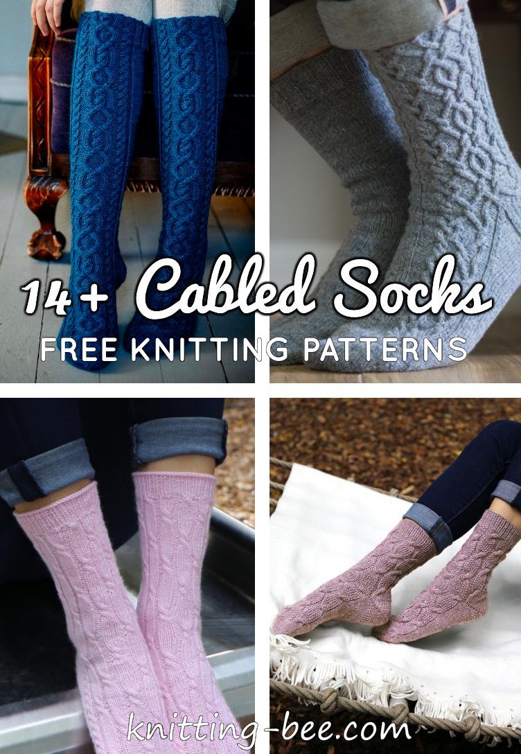 14 + Free Cable Pattern Sock Knitting Patterns - Knitting Bee