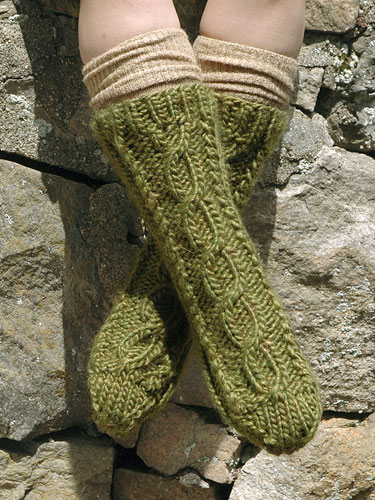 Central Cable sock knitting pattern