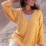 Free Knit Pattern for a V-Neck Lace and Bobbles Cardigan