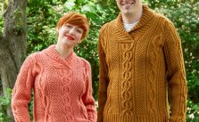 Free Knitting Pattern for His Hers Aran Pullover