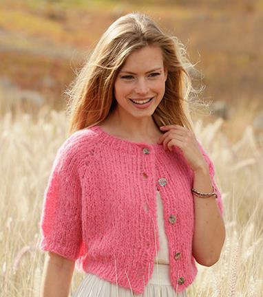 Free knitting pattern for a short sleeve cardigan 1
