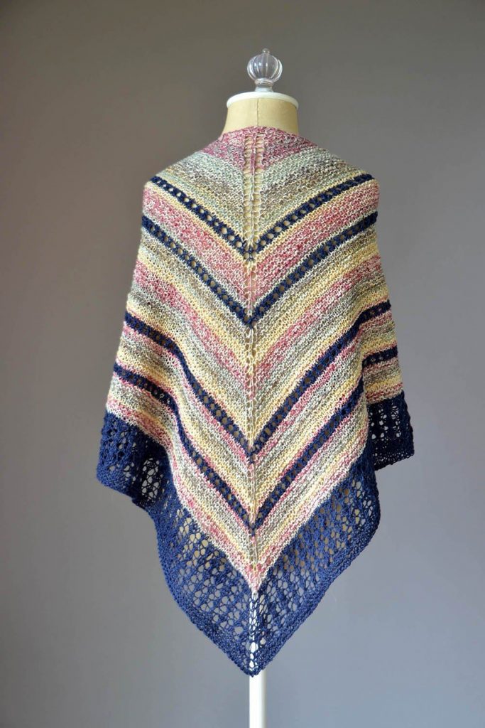 Free knitting pattern for an eyelet triangle shawl