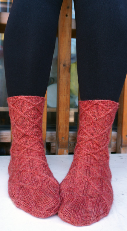 Free knitting pattern for lattic cable socks