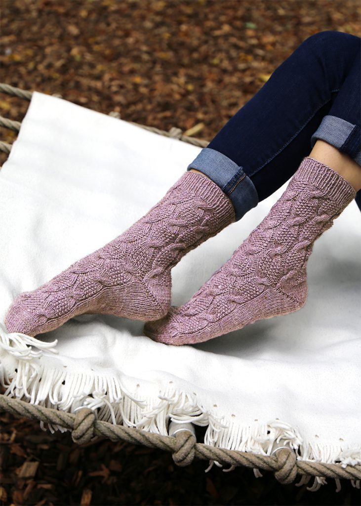 Free knitting pattern for socks with cable pattern