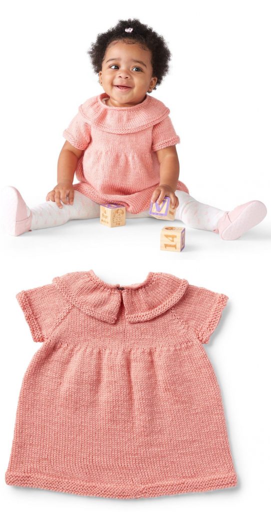 Free Knit Pattern for a Baby Ruffle Dress 6 to 24 Months