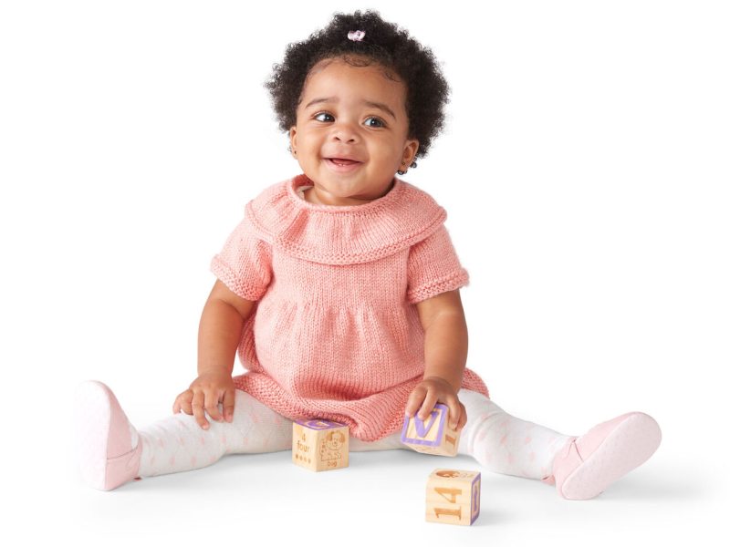 Free Knit Pattern for a Baby Ruffle Dress 6 to 24 Months