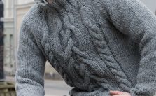 Free Knitting Pattern for a Cable Raglan Sweater for Men