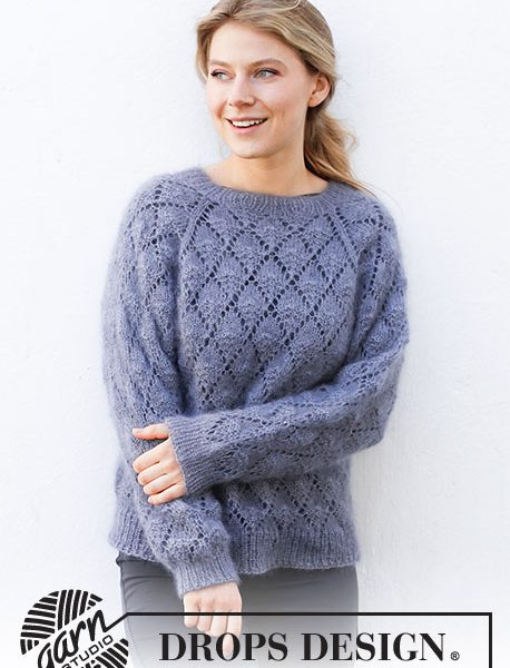 Free Knitting Pattern for a Diamonds Lace Sweater