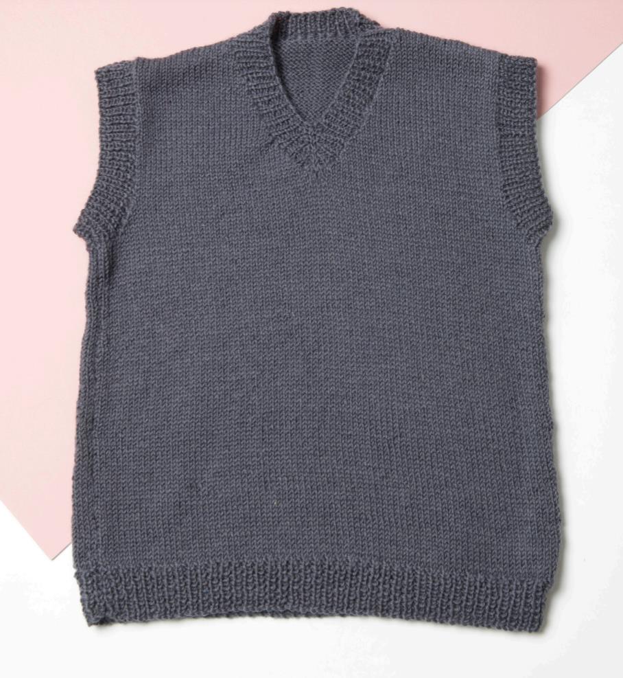 Easy kids vest free knitting pattern