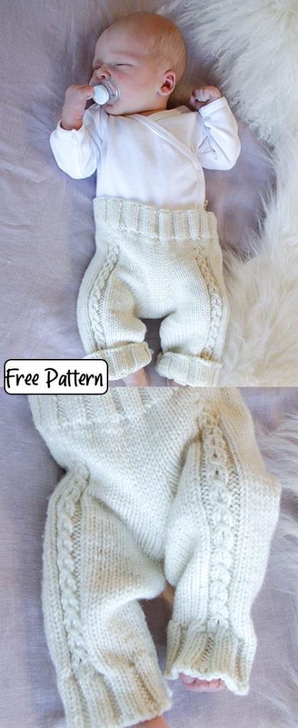 Free Baby Knitting Pattern for Little Cherub Pants