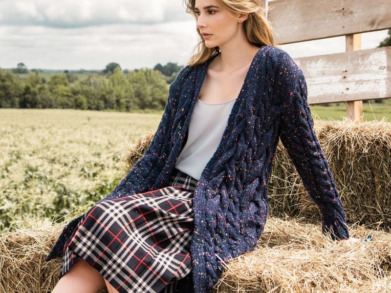 Free Knitting Pattern for a Cabled Coat