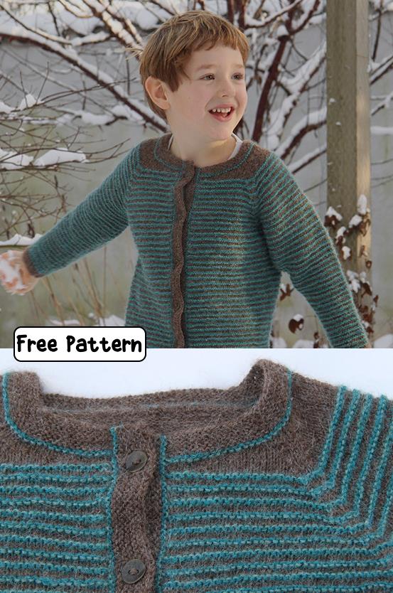 Free knit pattern for a boys cardigan