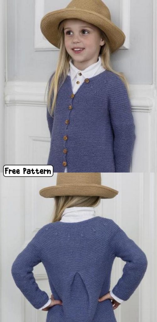 Free knit pattern for a girls cardigan