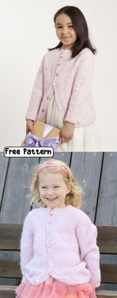 Free knitting pattern for an easy girls cardigan