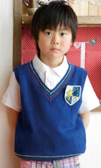 Kids classic preppy vest knitting pattern