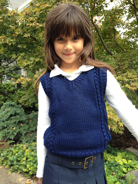 Kids vest free knitting pattern