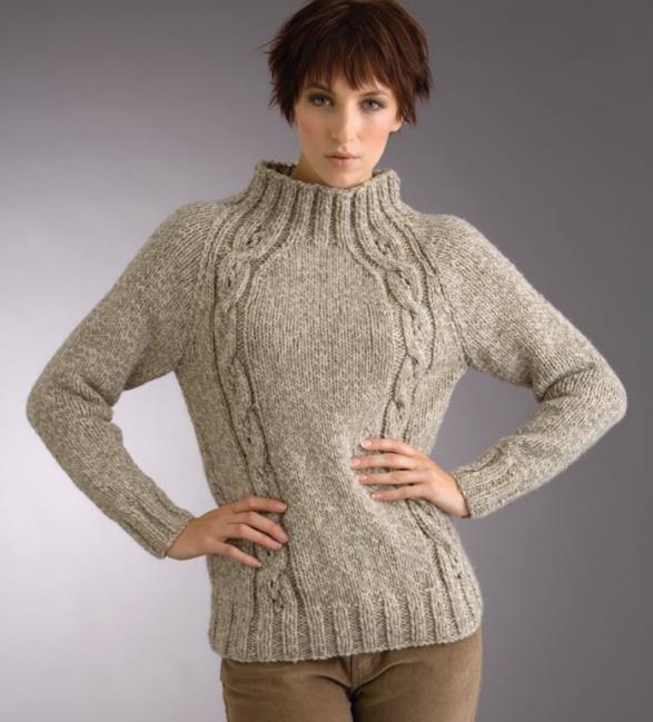 Patons cable sweater knitting pattern