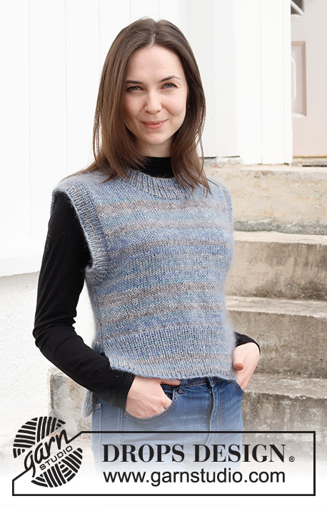 Easy knit v neck vest free knitting pattern