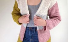 Free Knit Pattern for a Simple Colorblock Cardigan