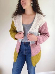 Free Knit Pattern for a Simple Colorblock Cardigan