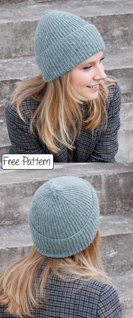 Free Knit Pattern for a Simple Rib Beanie