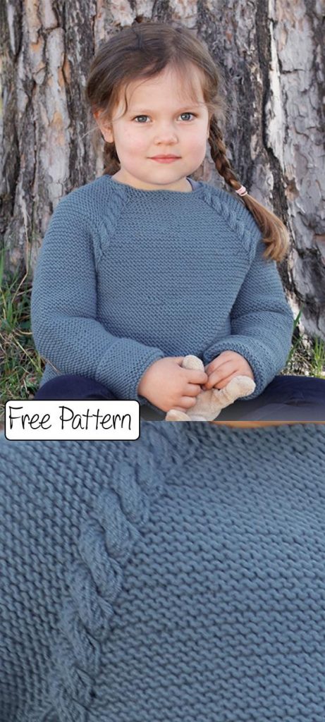 Free Knitting Pattern for a Child's Raglan Jumper