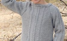 Free Knitting Pattern for a Kids Cable and Raglan Sweater
