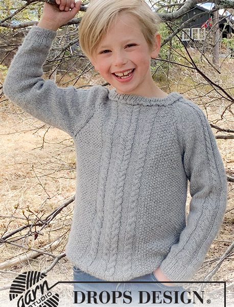 Free Knitting Pattern for a Kids Cable and Raglan Sweater
