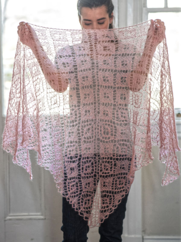Free Knitting Pattern for a Light and Dreamy Lace Shawl