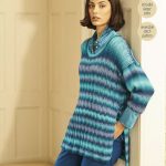 Free Knitting Pattern for an Eyelet Variegated Ladies Sweater