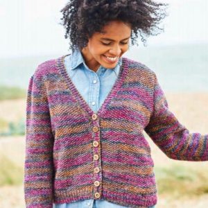 Free Knitting Pattern for a Cable and Seed Stitch Cardigan