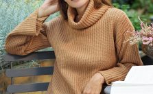 Free Knitting Pattern for a Ladies Turtleneck Sweater