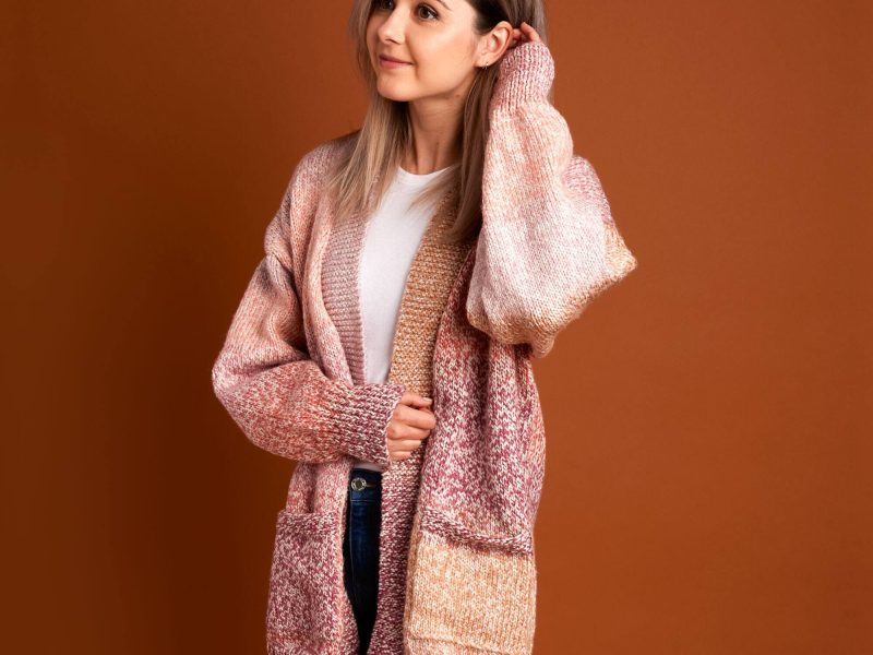 Free Knitting Pattern for a Dropped Shoulder Cardigan