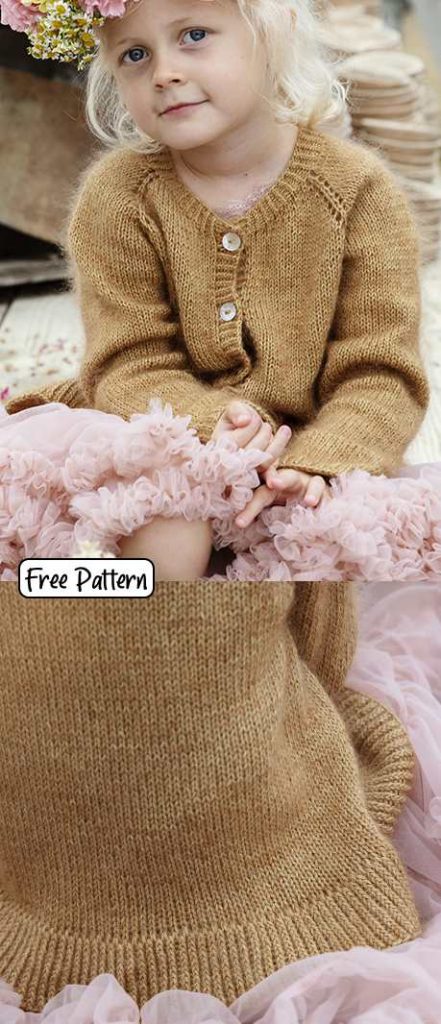 Free knitting pattern for children cardigans