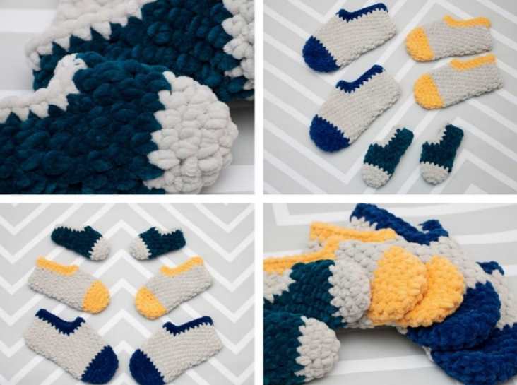 Free knitting pattern for children's slippers