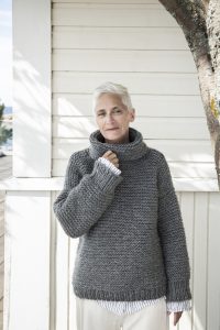 Free Knitting Pattern for a Chunky Garter Stitch Sweater