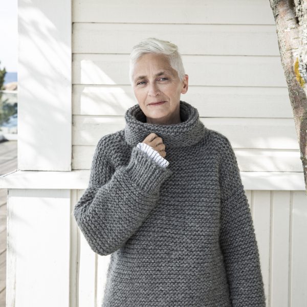 Free Knitting Pattern for a Chunky Garter Stitch Sweater