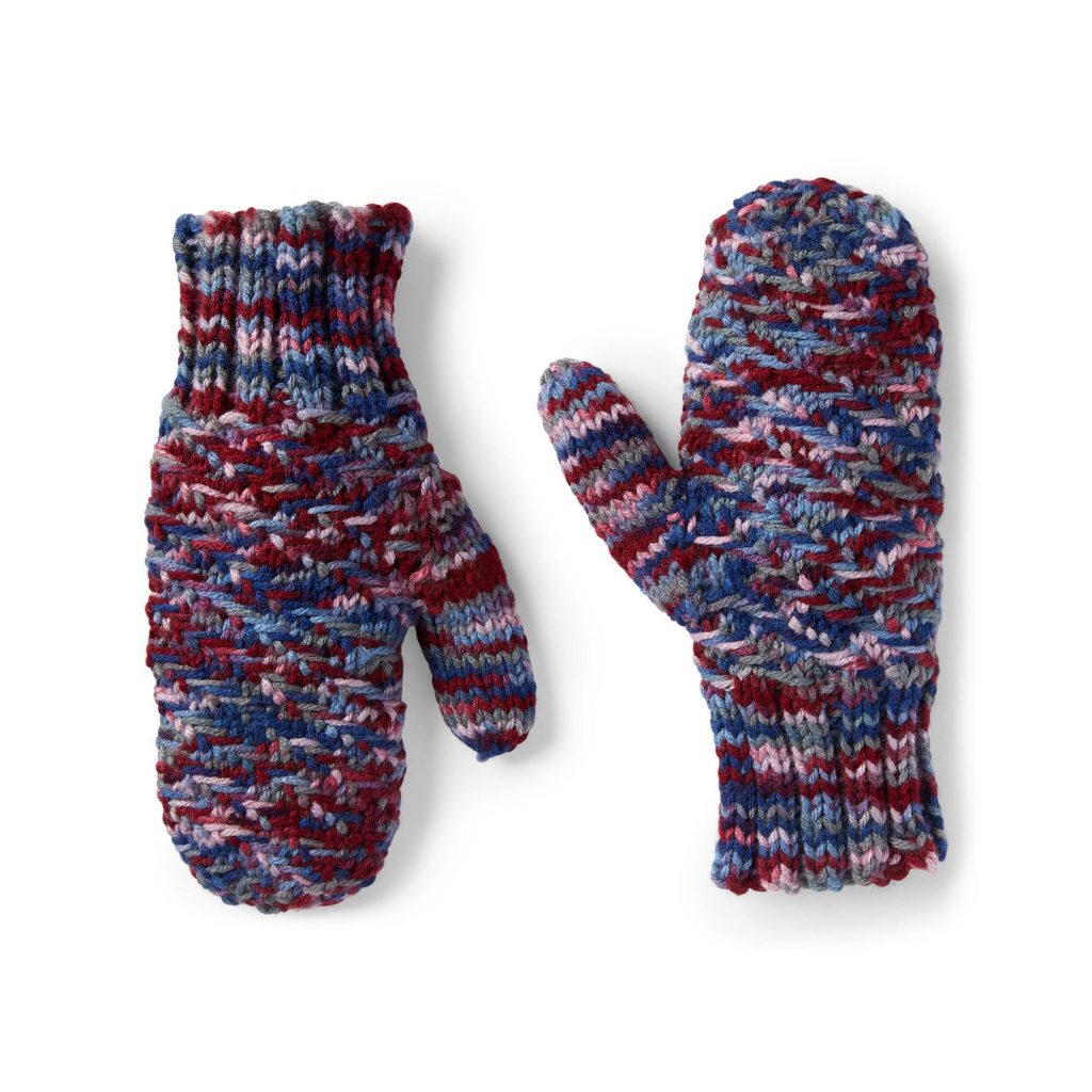 Free knitting pattern for mittens using slipped stitch