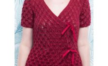 Free Knitting Pattern for a Lace Cross Over Top