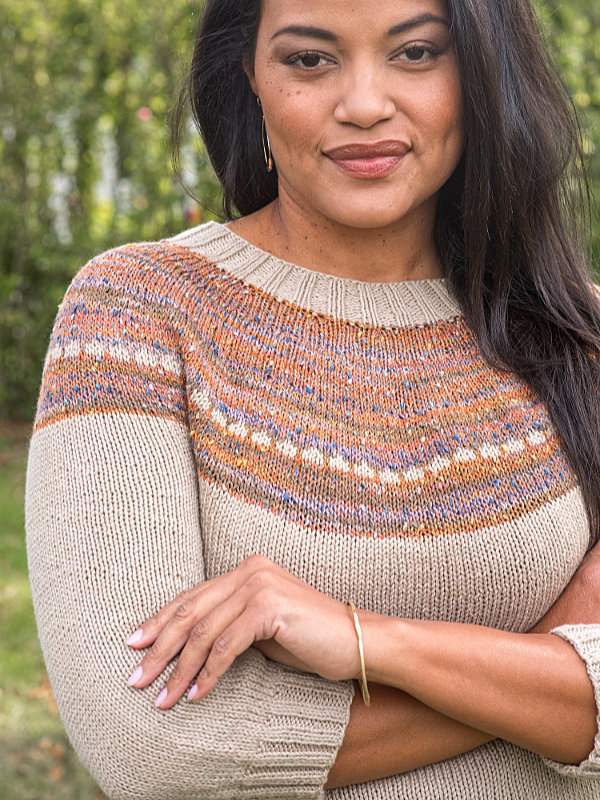 Free Knitting Pattern for a Sweater with a Simple Yoke